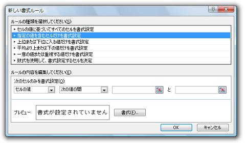 ［新しい書式ルール］ダイアログ