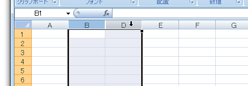 非表示の行・列を再表示