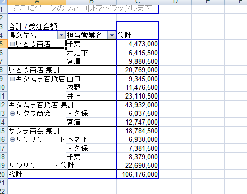 小計行を再表示する