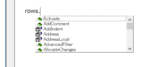 Rowsの自動メンバー表示