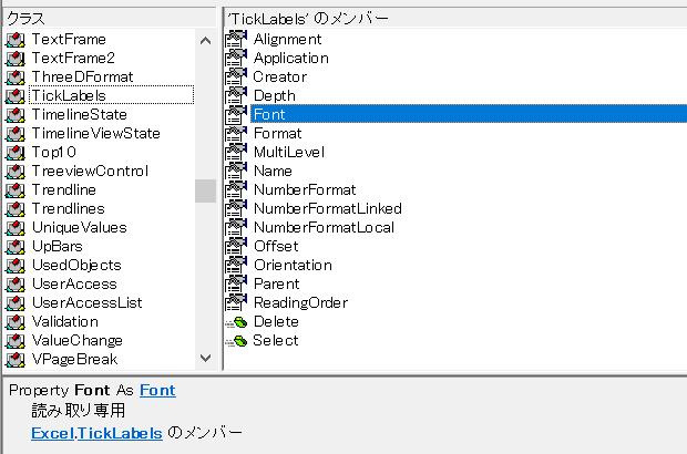 Excel.TickLabels.Font