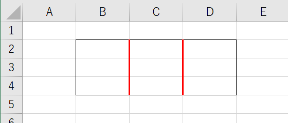 セル範囲の内側にVBAで罫線を引く