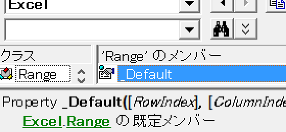 Rangeのデフォルトプロパティ・既定のプロパティは？