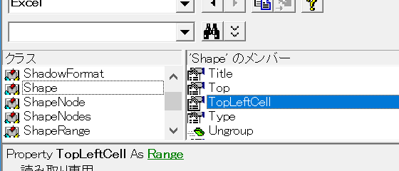 TopLeftCell.Addressとは