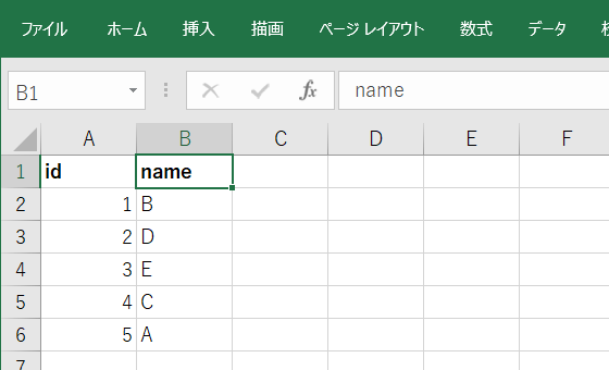 データのサンプル