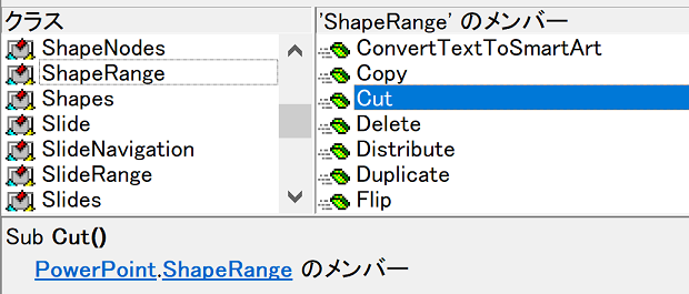 PowerPoint.ShapeRange.Cut