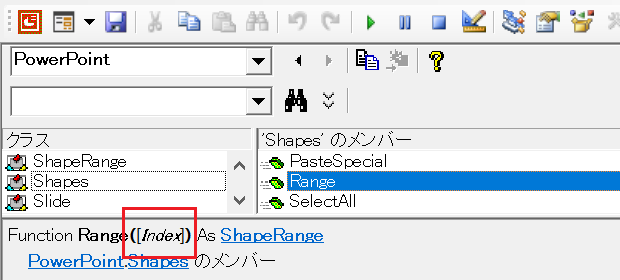 PowerPoint.Shapes.Range